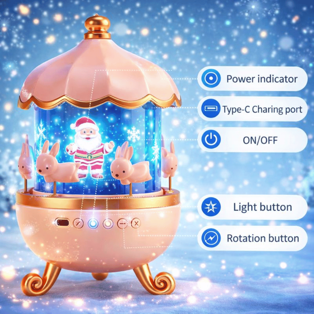 Bunny’s Carousel Musical Toy with Lights & Sound for Kids