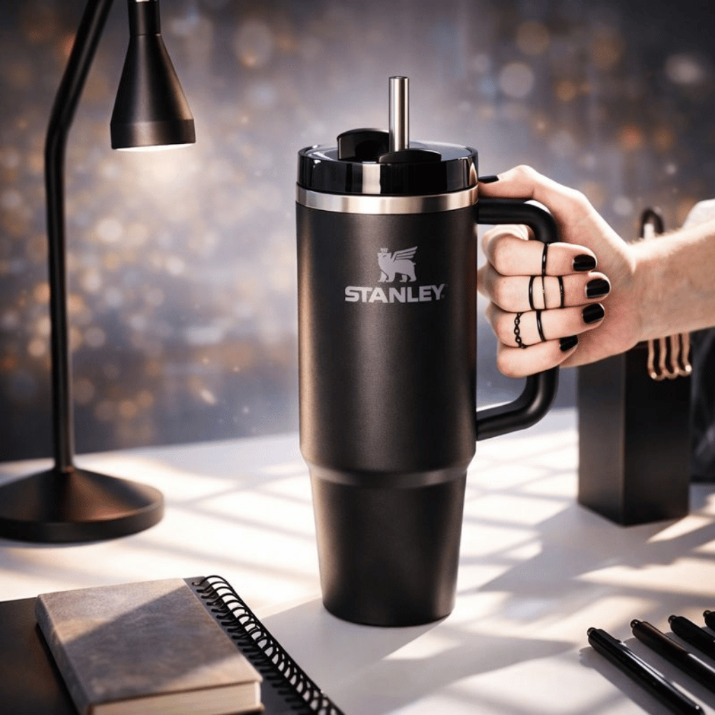 كوب ستانلي مع غطاء وماصة للماء
