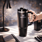 كوب ستانلي مع غطاء وماصة للماء