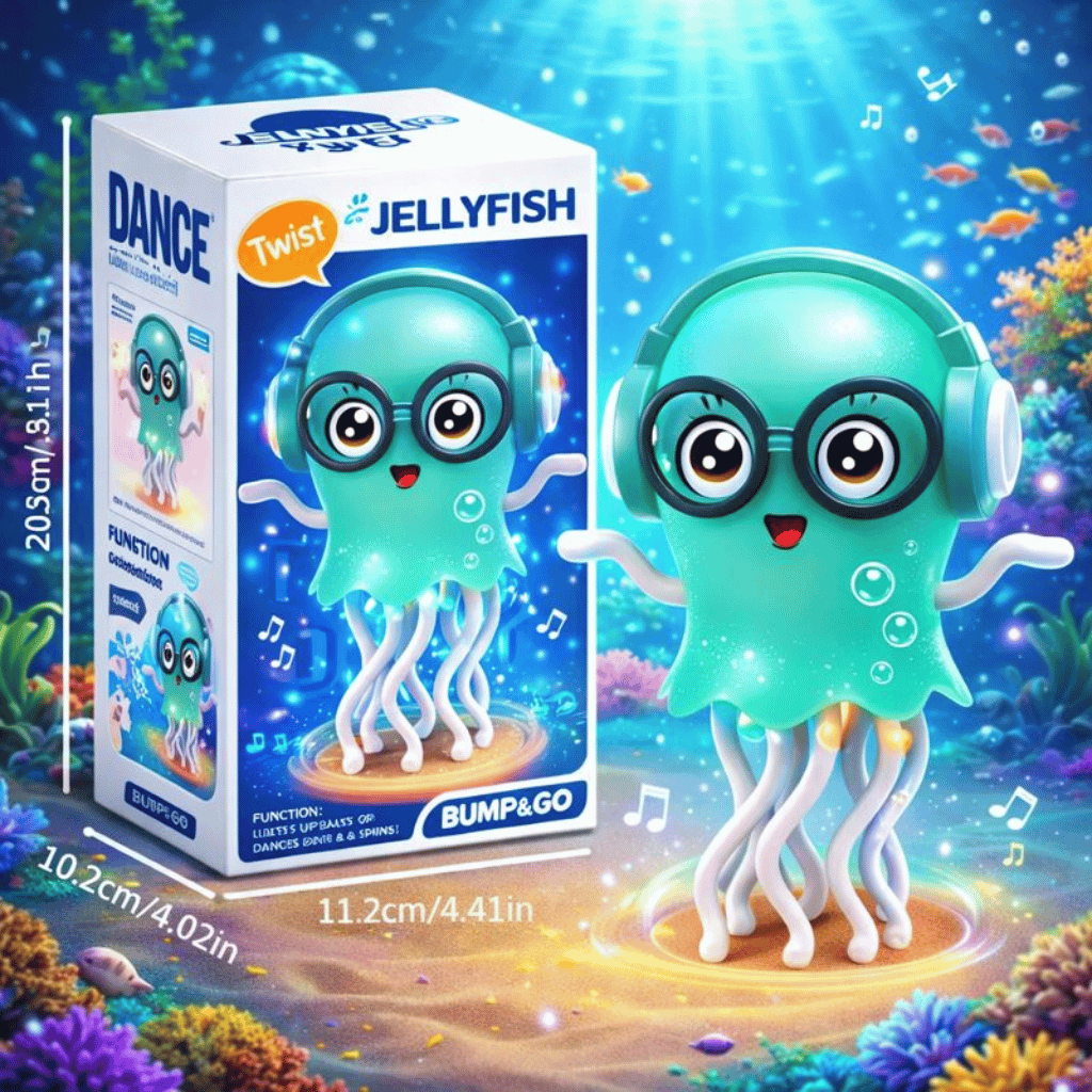Twist Jellyfish Musical Bump & Go Toy (Lights + Sound)