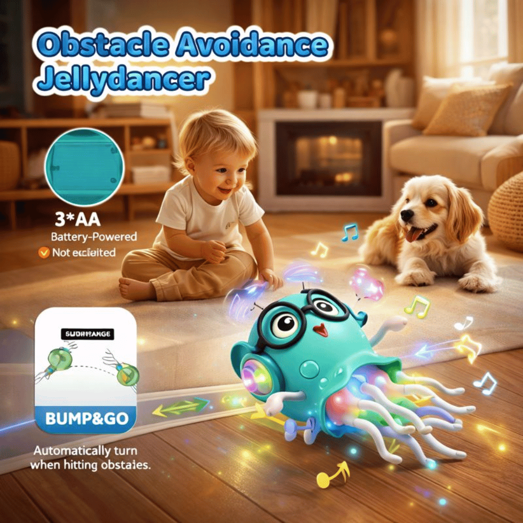 Twist Jellyfish Musical Bump & Go Toy (Lights + Sound)